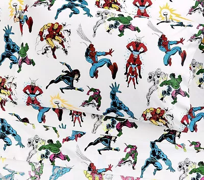 Pottery Barn Kids Glow In The Dark Marvel Heroes Sheet Set Full NWT $119 • $99