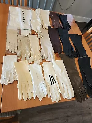 Lot Of 20+ Vintage Ladies Gloves  Lace Leather All Fabrics France Italy England • $17.50