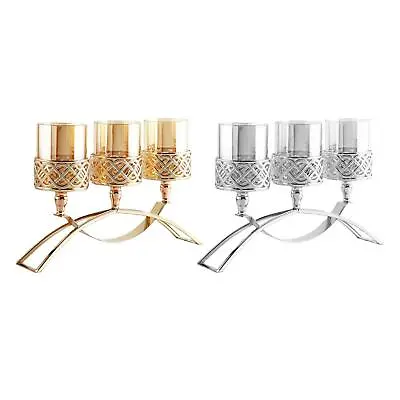 £27.46 • Buy Elegant 3-Armed Crystal Glass Candle Holders Chandelier Chandelier