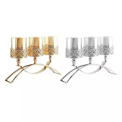 £27.46 • Buy Elegant 3-Armed Crystal Glass Candle Holders Chandelier Chandelier