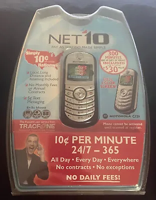 Vintage New Sealed Net10 Motorola C139 - Silver (TracFone) Free Shipping • $32.99