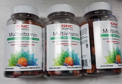 3 GNC Women's MULTIVITAMIN Ages 50+ 120 Ct Ea Fruit Flavored Gummies EXP 9/24 • $41.99