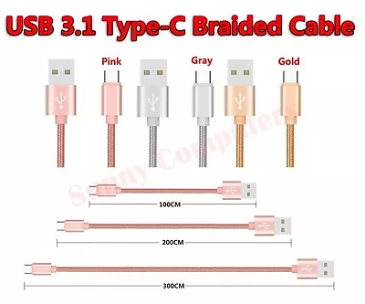 $8.03 • Buy Braided USB-C Adapter Cable Data Sync Power Charger Cord For OnePlus 6 5 5T 3T 3