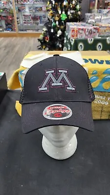 Nwt Ncaa Minnesota Golden Gophers Logo Snapback Cap Hat Zephyr Black Out Mesh • $21.99