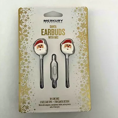 Santa Earbuds With Mic - NEW - In Original Packaging  • $4.99