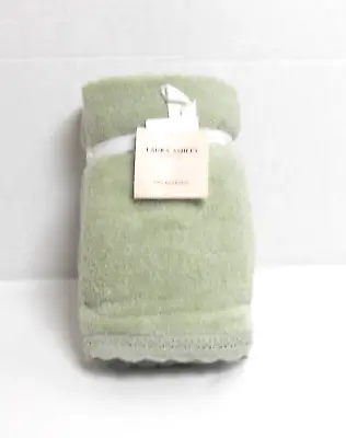 Laura Ashley 2 Piece Hand Towel Set Juliette Pattern Sage Green Lace Trim • $23.89