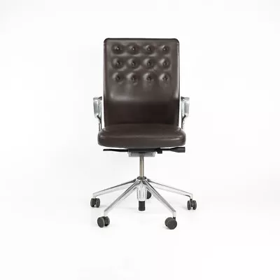 2013 Vitra ID Trim Desk Chair Polished Aluminum & Leather By Antonio Citterio 6x • $1150