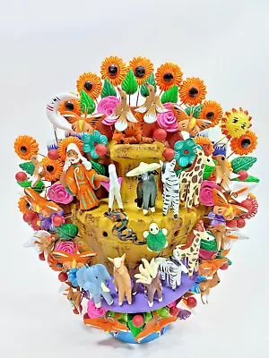 CLAY TREE Of LIFE 100% Handmade Colorful Mexican Folk Art • $139