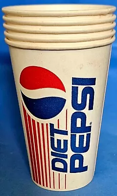 Vintage Pepsi/Diet Pepsi. 5 Waxed Cups. Letica Corp. Maui Cup Div. 4 1/2  • $3