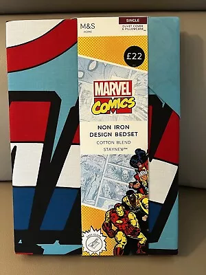 Marks & Spencer Marvel Captain America Single Duvet Cover Set New • £11