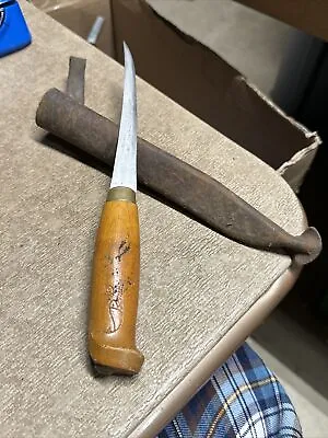 J. Marttiini Fish Fillet Knife Blade With Leather Sheath Made In Finland • $11