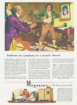 1944 WWII MAGNAVOX Stereo Console Radio Music Beethoven ART PRINT AD Phonograph • $12.99