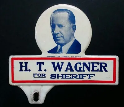 $99.95 • Buy 1936 HT Cap Wagner Des Moines Iowa Sheriff Police Political License Plate Topper