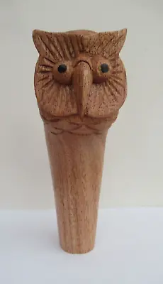   WOODEN CARVED  OWL  HEAD  STICK Handle  For Walking Stickmaking  • £11.30