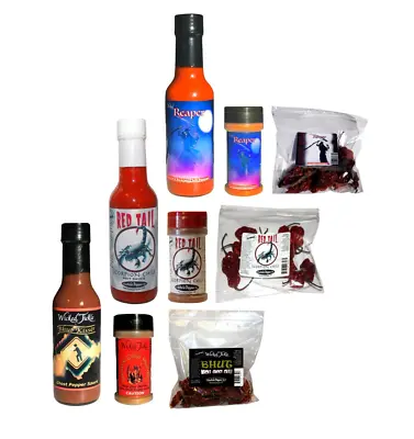 Ultimate Spice Gift Set Ghost Pepper Scorpion Reaper Hot Sauce Peppers Chili Pow • $66.77