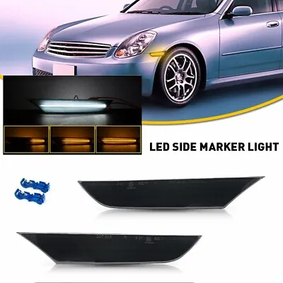 For Infiniti 2003-2006 G35 Sedan 4DR Bumper LED Side Marker Light Smoke Lens 2PC • $30.99