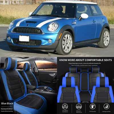 For Mini Cooper PU Leather Car Seat Covers Front 2-Seat Cushion Cover 5-Layers • $95.09