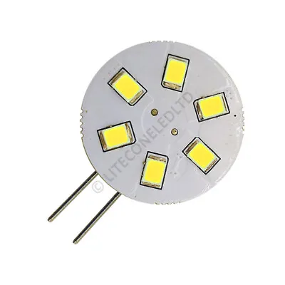 G4 6SMD 12v 24v (10-30v) DC 1.2W Side Pin Cool White LED Bulb Caravan Boat 0814 • £4.10