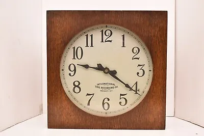 Antique 1920s School House Wooden Clock International Time Recording Company • $460.47