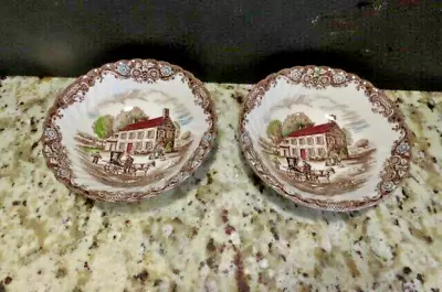 (2): Coupe Cereal Bowls -Heritage Hall Brown - Johnson Brothers #4411 Ironstone • $9.99