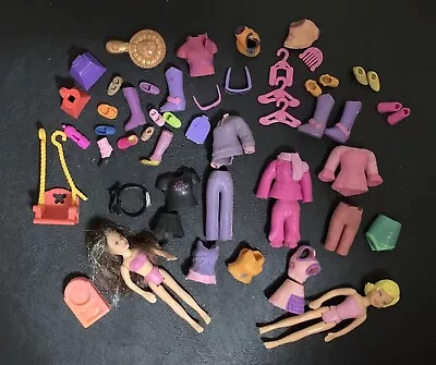 Lot Vintage Polly Pocket Dolls Clothes Shoes And Accessories • $14.50