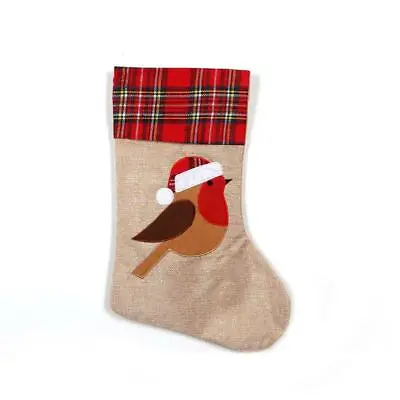 £3.11 • Buy Christmas Robin Stockings Large Father Santa Sack Socks Gifts Bag Decorations