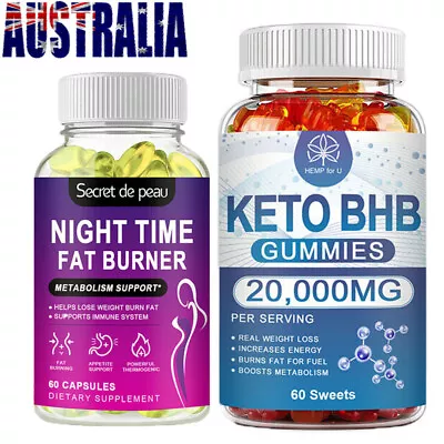 60Pcs Keto Capsules Keto Diet Gummies Weight Loss Digestive Health Fat Burner AU • $22.99