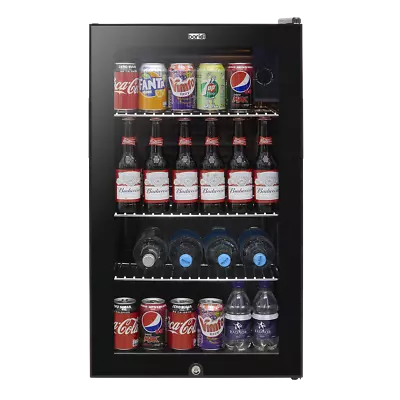 85L Drinks Cooler Under Counter Fridge 110xCans - Black Refurbished | Grade B • £159.59