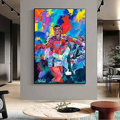 Sale Signed Muhammad Ali COA Handmade Painting Framed 48H X 36W 7999 Now $2995 • $2995