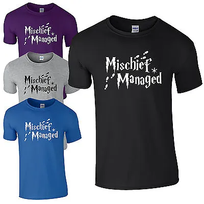 Mischief Managed T-Shirt - Marauders Map Footsteps Wizard Harry Magic Geek Gift • £10.62
