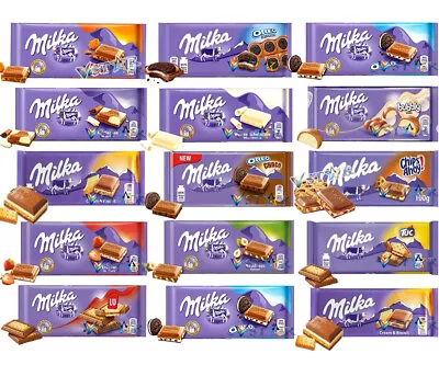 Milka Chocolate Bars Variety Mix Flavours Daim Cow Oreo Bubbly Milk Etc • £14