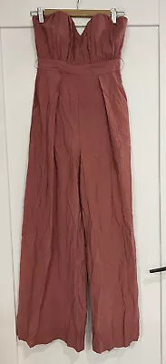 $40 • Buy SHEIKE Strapless Jumpsuit Sz 8 Rose Pink