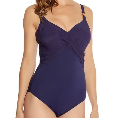 Fantasie Swimwear Montreal Twist Front Swimsuit Indigo 5436 • £32.95