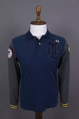 La Martina Buenos Aires Blue Embroidered Polo Club University Polo Shirt Size M • $56.25