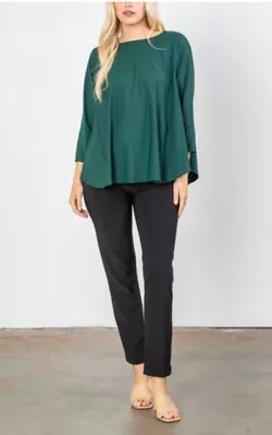 IC Collection By Connie K Sz XS Green 3/4 Sleeve Swing Tunic Top Womens  • $45