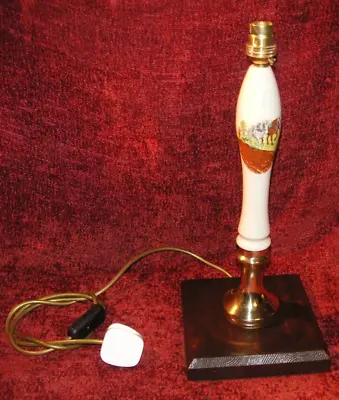 Vintage Hand Pull Beer Pump Handle Table Lamp Rare Horses & Plough Ale Bar Light • £124.99