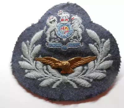 RAF Master Aircrew  Rank Patch With Brass Bird  Light Service Worn Silk Detail • £18