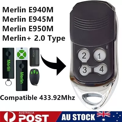 For Merlin+ 2.0 E945M E950M E940M Garage Gate Door Remote Control 433.92mhz AU • $15.99