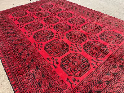 7x10 RED VINTAGE RUG HAND-KNOTTED ANTIQUE Black HANDMADE Oriental Carpet 6x9 7x9 • $799