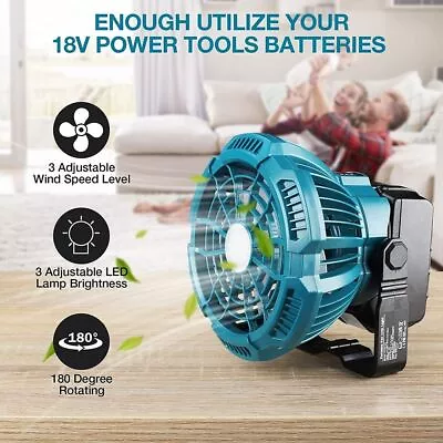 Cordless LED Fan Hanging Electric Fan Camping Fan For Makita /Li-ion Battery • $57.41