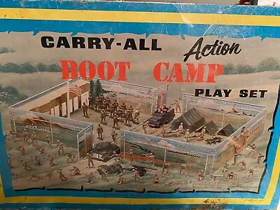 Louis Marx & Co. Carry All Action Boot Camp 1968 Tanks Jeeps Soldiers Planes • $85
