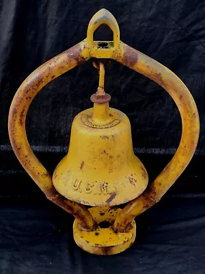 Rare Vtg Harvard Lock Co. US Navy WWII Era Cast Iron Boat Ship Bell & Carriage  • $499.99