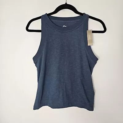 J. Crew Women's Organic Slub Tank Top Size Small Blue Cropped Cotton Basic  • $19.99