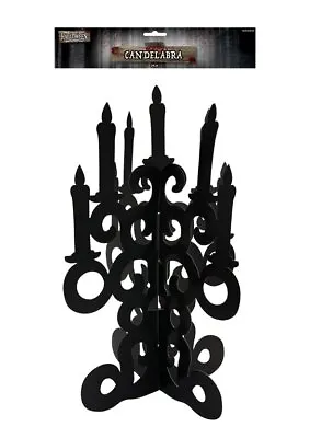 Black Candelabra Table Centrepiece - Halloween Party Tableware Witch Candle • £5.99
