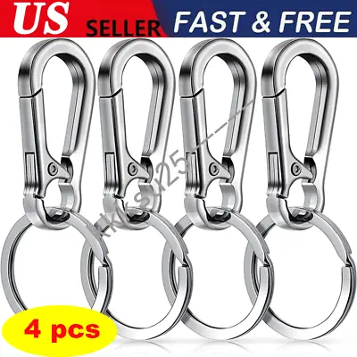 4pcMolain Metal Keychain Carabiner Clip Keyring Key Ring Chain Clips Hook Holder • $7.99