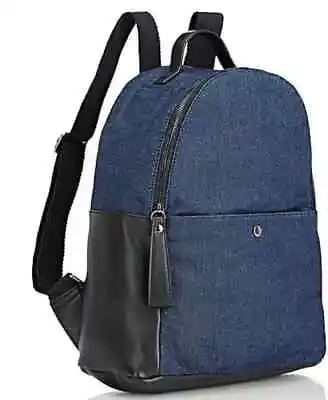  Barneys New York  Nelly  Blue Denim Backpack W/ Faux Leather Trim New • $69.99