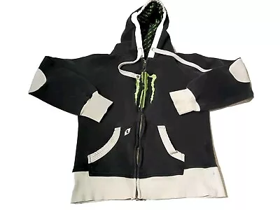 Vintage Monster Energy Boys Size M Hoodie Sweatshirt Embroidered Patch Sleeve  • $15.99