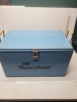 Rare Vintage  Say Pepsi Please  Blue Cooler With Tray - Pepsi Cola • $174.95