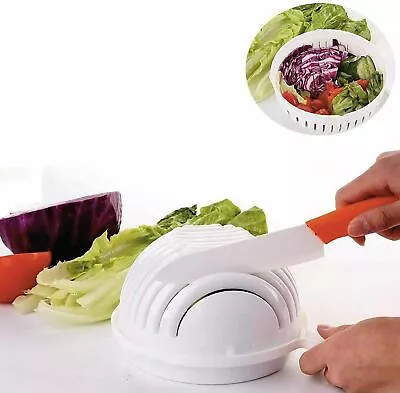 Salad Cutter Bowl Fruit & Vegetable Washer Slicer Meal Chopper Preparation • £7.03