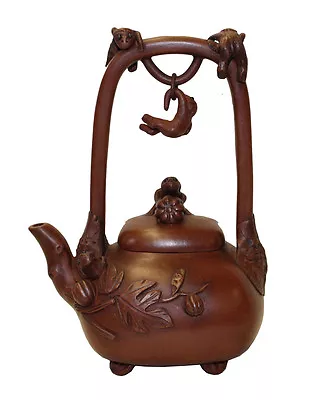 Chinese Zisha Clay Monkeys Accent Teapot Display Art Cs2905 • $321.75